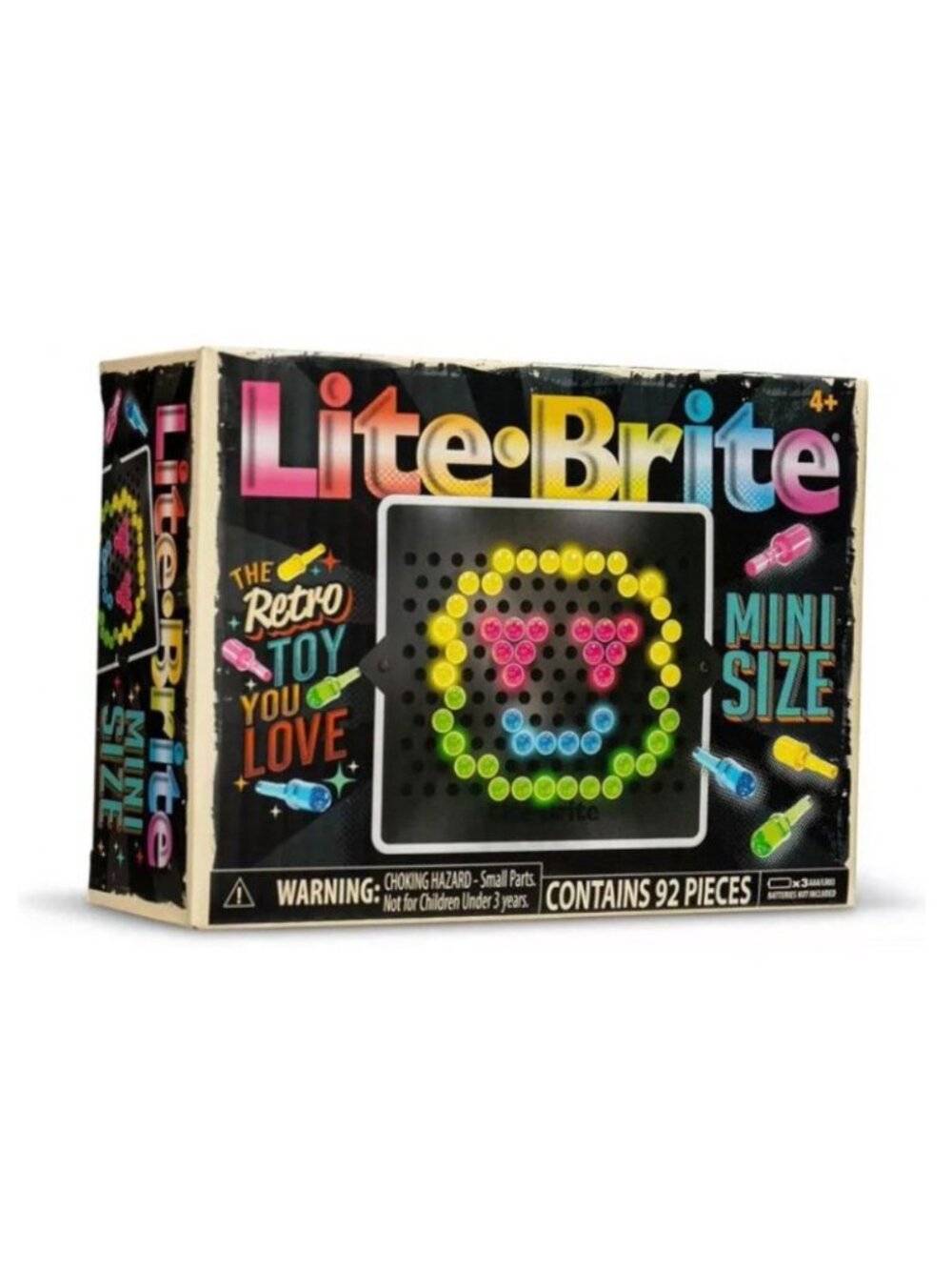 Lite-Brite Mini Size Retro Toy With Pegs & Templates 92 Pieces Ages 4+